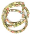 16 inch strand of 4x4mm Unakite Cubes